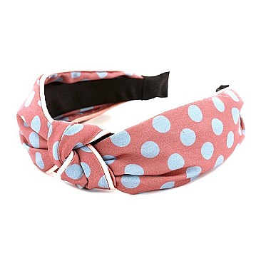 Knotted Polka Dot Print Headband