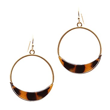 Multi-colored Acrylic Metal Hoop Earring MH-FE3444