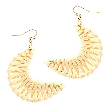 Structured Straw Moon Shape Earring MH-FE3655