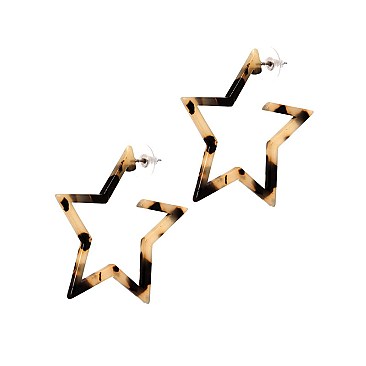 Celluloid Leopard Print Star Earring  MH-FE3906