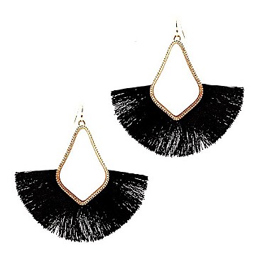 NEON TASSEL FAN BAROQUE EARRING