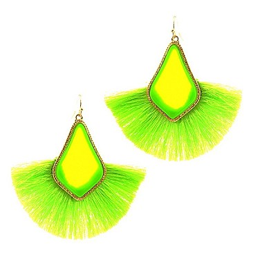 NEON TASSEL FAN BAROQUE EARRING