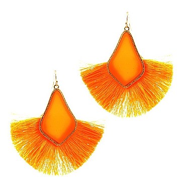 NEON TASSEL FAN BAROQUE EARRING