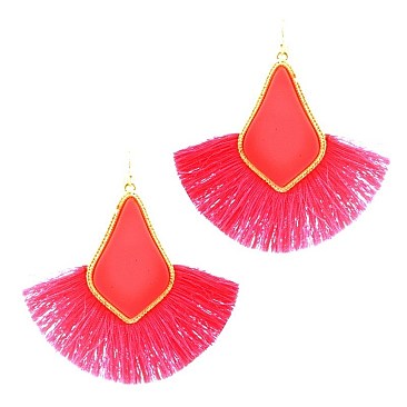 NEON TASSEL FAN BAROQUE EARRING