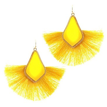 NEON TASSEL FAN BAROQUE EARRING