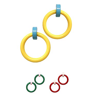 Funky Pop Color Combination Oversized Hoop Earring