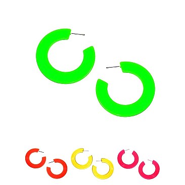 Clear Plastic Open-cut Round Hoop Fashion Earring