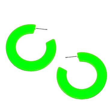 Clear Plastic Open-cut Round Hoop Fashion Earring