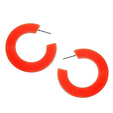 Clear Plastic Open-cut Round Hoop Fashion Earring