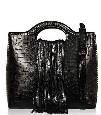 ALLIGATOR FRINGE SATCHEL