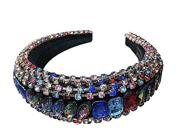 MULTI RHINESTONE ELASTIC FASHIONABLE HEAD BAND