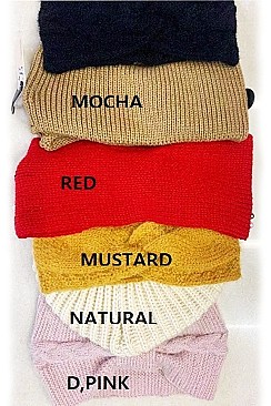Pack of 12 Stylish Assorted Color Knitted Fashion Headwrap