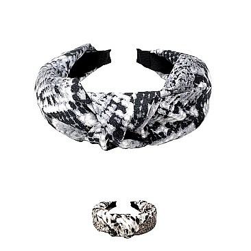 Classic Snake Print Soft Fabric Knotted Headband MH-FH397