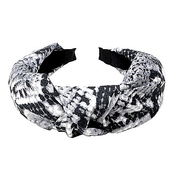 Classic Snake Print Soft Fabric Knotted Headband MH-FH397