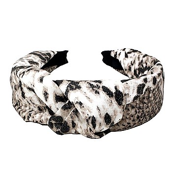 Classic Snake Print Soft Fabric Knotted Headband MH-FH397