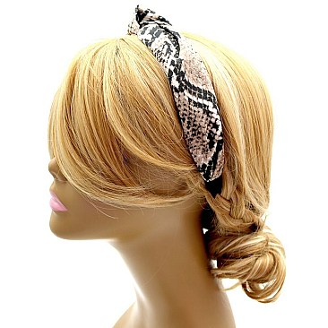 Classic Snake Print Soft Fabric Knotted Headband MH-FH397