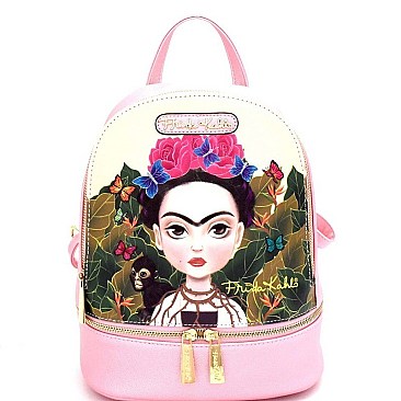 Front Pocket Cartoon Version Frida Kahlo Backpack