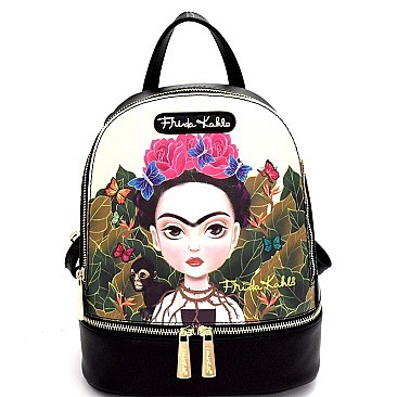Front Pocket Cartoon Version Frida Kahlo Backpack