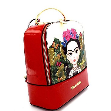 Metal Handle Authentic Cartoon Version Frida Kahlo Backpack