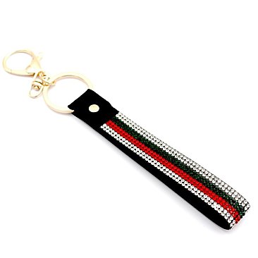 Rhinestone Embellished Grip Strap Key Chain