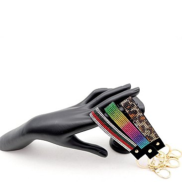 Rhinestone Embellished Grip Strap Key Chain