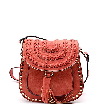 FL1144-LP  Braided and Studed Quality Fashion Cross Body