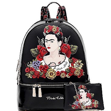 Authentic 2 in 1 Frida Kahlo Flower Backpack