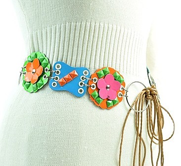 Big Circle Ring & Flower Chain Belt -FLOWER-BELT