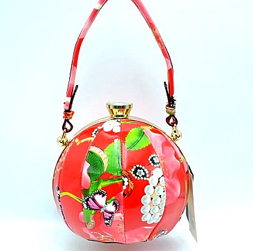 Ethnic Flower Print Ball-Shaped Satchel - Shoulder Bag