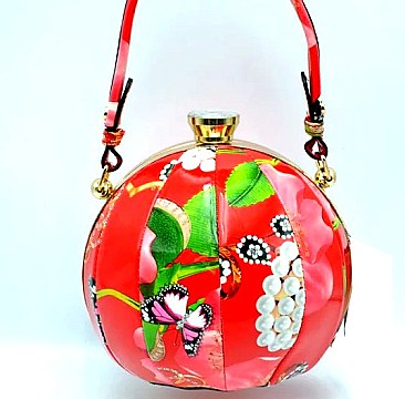 Ethnic Flower Print Ball-Shaped Satchel - Shoulder Bag
