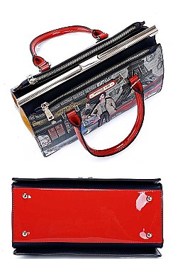 Nicole Lee LONG STRAPPED PRINT SATCHEL
