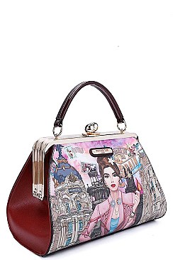 Nicole Lee STYLISH CHIC PRINT SATCHEL