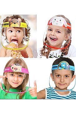 PACK OF 12 ASSORTED COLOR DUST PROOF KIDS FACE SHIELD