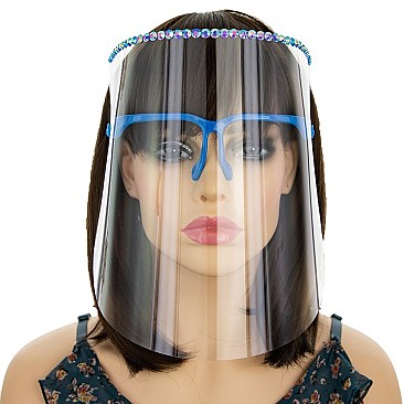 PROTECTIVE FACE SHIELD RHINESTONES & REUSABLE GLASSES