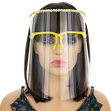 PROTECTIVE FACE SHIELD RHINESTONES & REUSABLE GLASSES