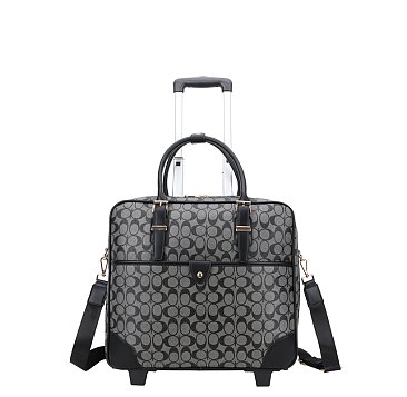 Oval Print Rolling Travel Bag