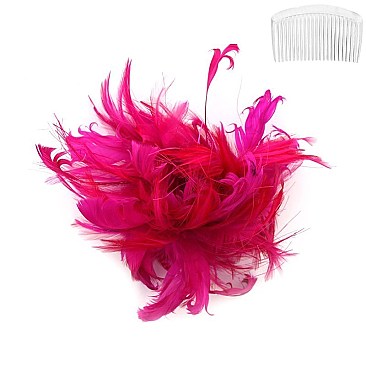 Classy Fascinator with Bendable Feather Hair Comb