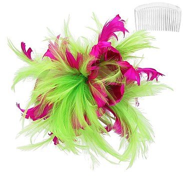 Classy Fascinator with Bendable Feather Hair Comb