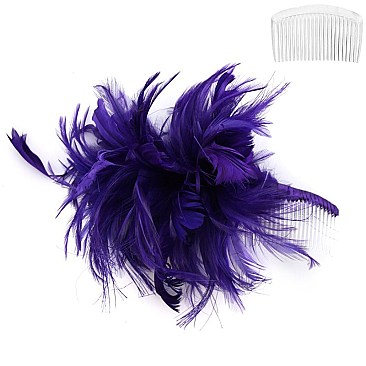 Classy Fascinator with Bendable Feather Hair Comb