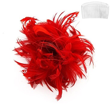 Classy Fascinator with Bendable Feather Hair Comb