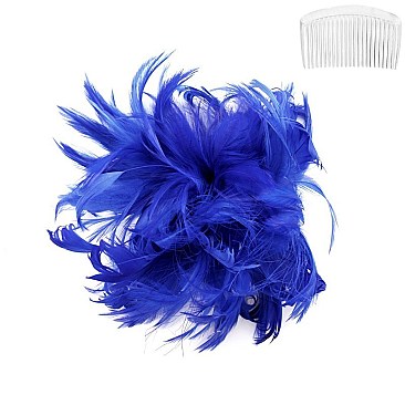 Classy Fascinator with Bendable Feather Hair Comb