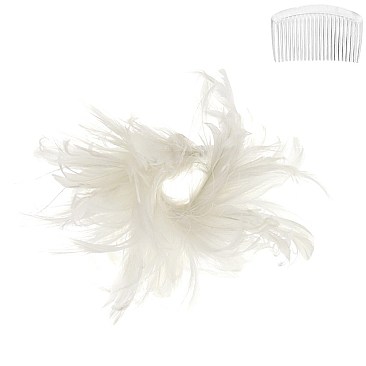 Classy Fascinator with Bendable Feather Hair Comb