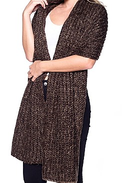 Stylish Button Accent Knitted Shawl FM-A50052