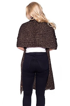 Stylish Button Accent Knitted Shawl FM-A50052
