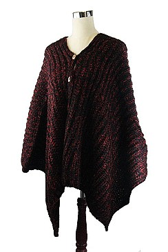 Stylish Button Accent Knitted Shawl FM-A50052