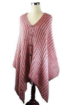 Stylish Button Accent Knitted Shawl FM-A50052