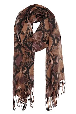 Animal PRINT OBLONG TASSEL SCARF