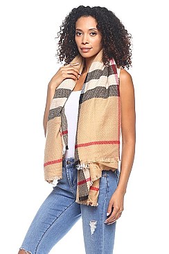 Classy Plaid Blanket/Scarves/Shawls FM-AO506