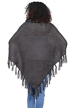 Fashionable Hand Crochet Fringe Poncho FM-AO621