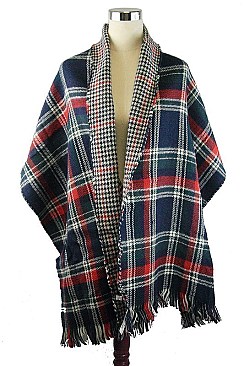 Pack of (6 Pieces) Assorted Stylish Reversible Plaid Pattern Shawls/Scarves FM-CG1080